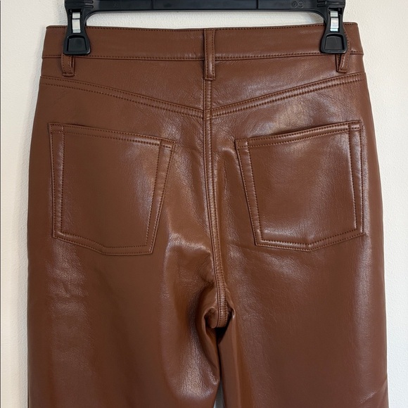 Wilfred The Melina Faux Leather Cognac High Rise Straight Leg Pant - Picture 8 of 9